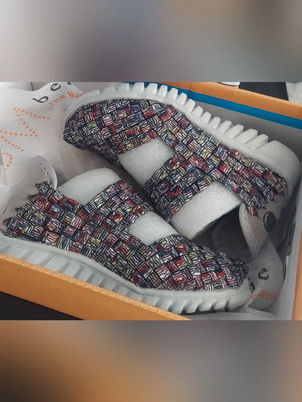 Bernie Mev. Kids Multicolor Woven Mary-Jane Sandals